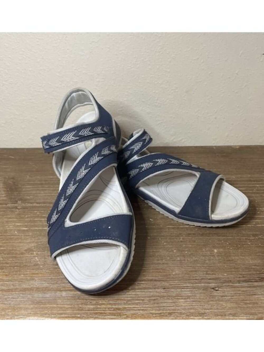 Womens Size 7.5 Dr Scholls Strappy Sandals Blue Sporty Gorpcore Utility Nature